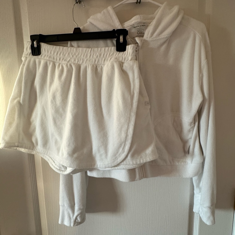 Athleta Jump in Terry skort and Jump in midi full zip